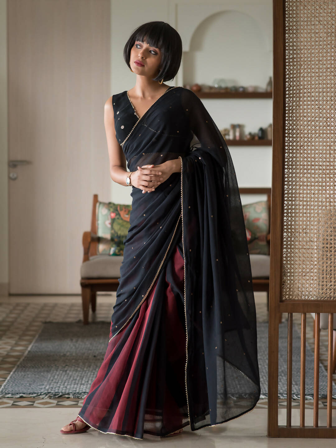 Suta Multi Color Woven Design Pure Cotton Saree - Distacart