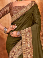 Thumbnail for Saree Mall Woven Design Zari Silk Blend Sarees - Distacart