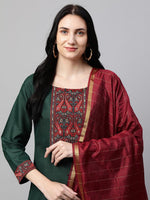 Thumbnail for Kalini Women Green Kurta with Palazzos & With Dupatta - Distacart