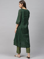 Thumbnail for Biba Women Green Printed Kurta with Trousers - Distacart