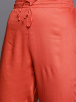 Thumbnail for Biba Women Orange Embroidered Kurta with Trousers & Dupatta - Distacart