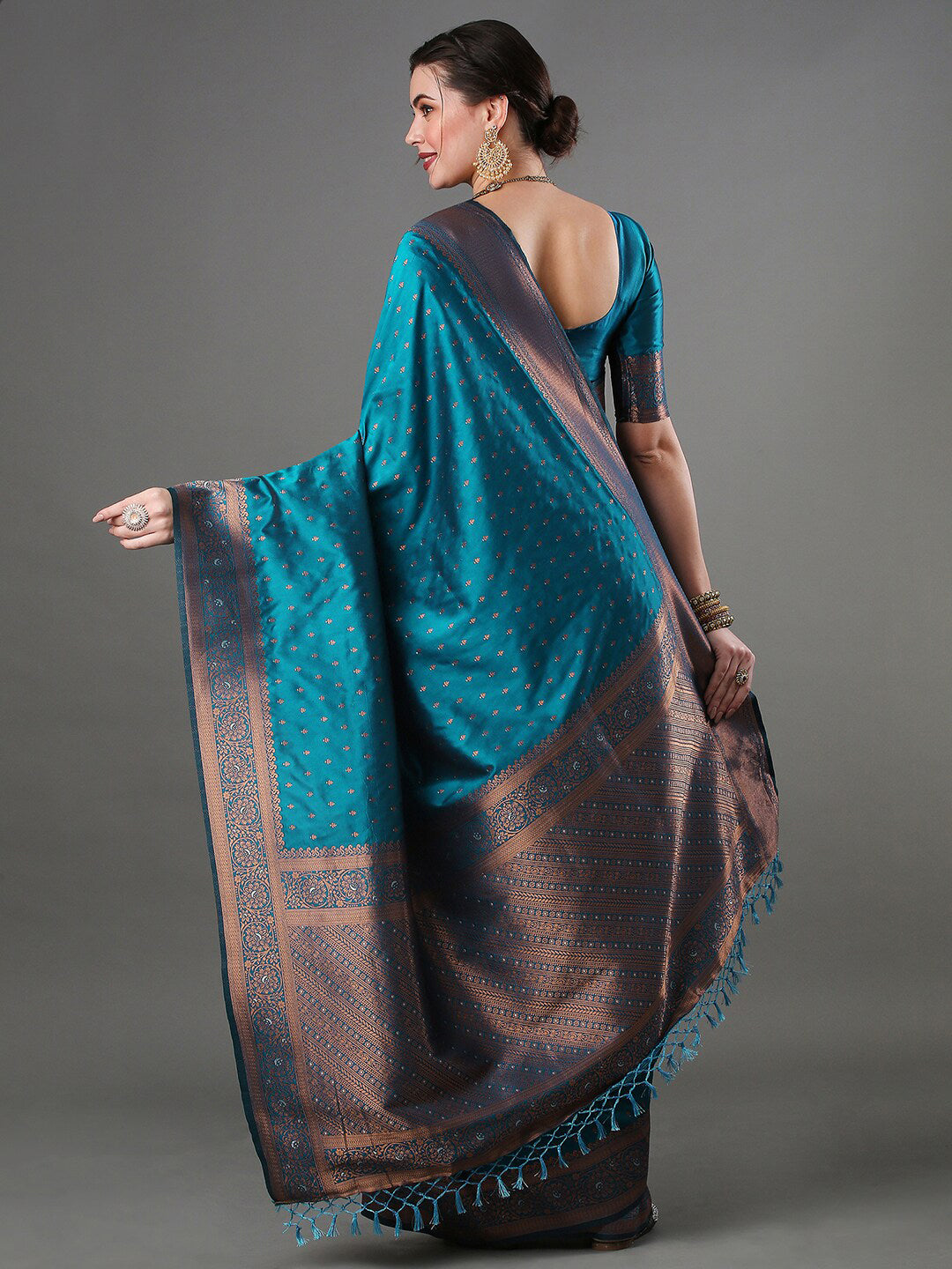 Mitera Woven Design Zari Silk Blend Banarasi Saree - Distacart