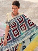 Thumbnail for Kalini Geometric Printed Pure Cotton Saree - Distacart
