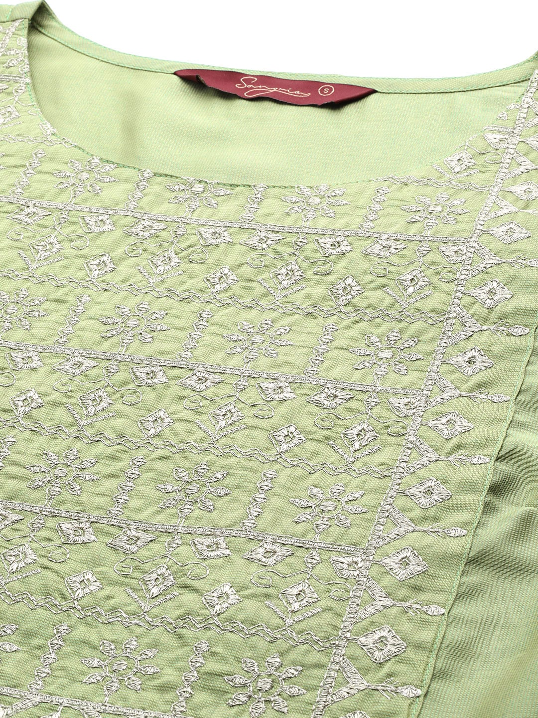 Sangria Women Floral Embroidered Thread Work Pastels Kurta - Distacart