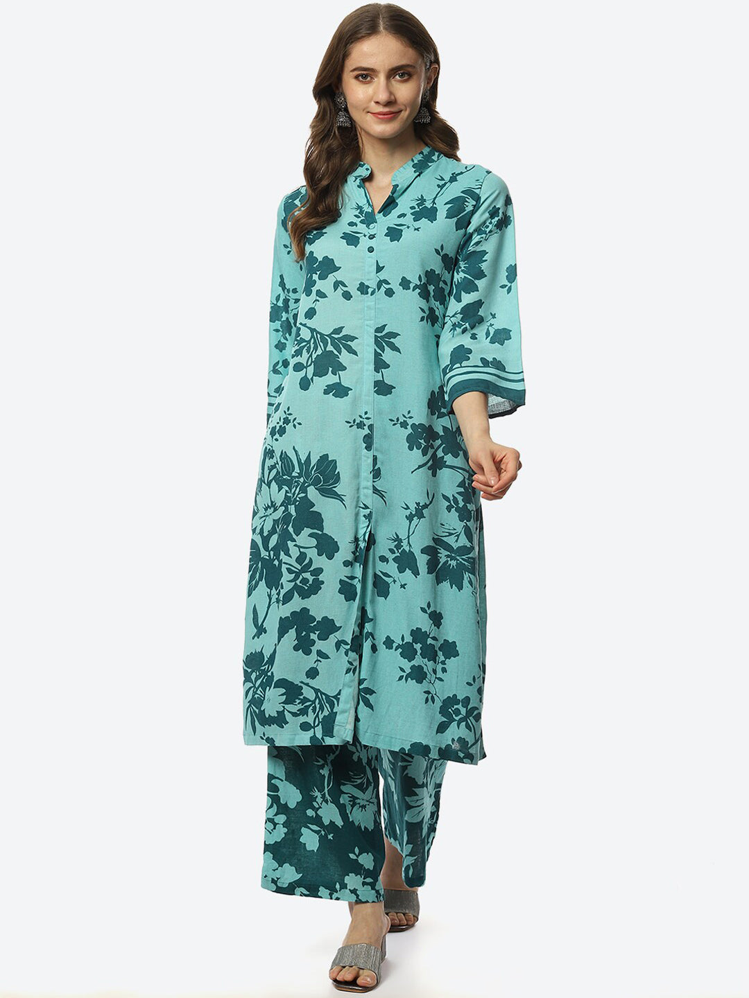 Biba Women Floral Printed Kurta with Palazzos - Distacart
