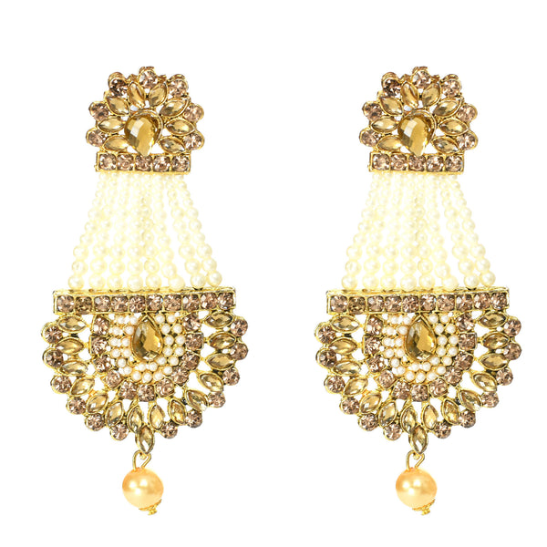 Mominos Fashion Johar Kamal Earrings With Kundan & Pearls Work - Distacart