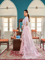 Thumbnail for Tikhi Imli Floral Sequinned Satin Half and Half Saree - Distacart