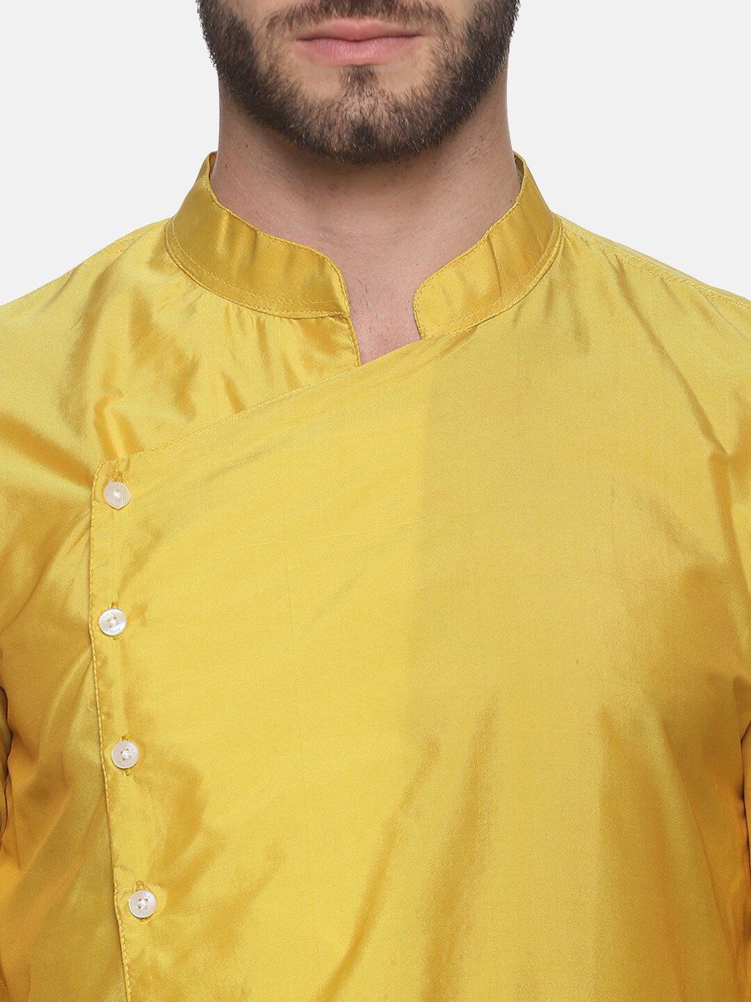 Sethukrishna Men Yellow Angrakha Top with Dhoti Pants - Distacart