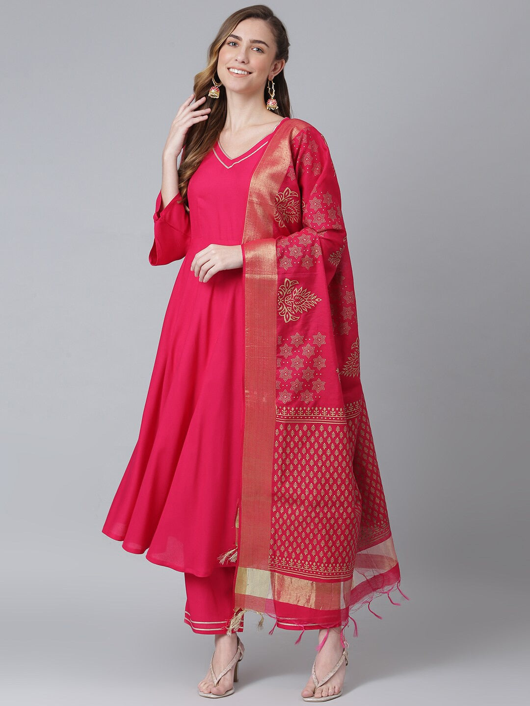 Khushal K Gotta Patti Kurta with Palazzos & With Dupatta - Distacart