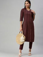 Thumbnail for Kalini Mandarin Collar Woven Design Kurta with Trousers - Distacart