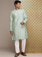 Thumbnail for House of Pataudi Ethnic Motifs Printed Straight Jashn Kurta - Distacart