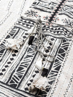 Thumbnail for Biba Women Beige & Black Pure Cotton Geometric Printed Bell Sleeves Kurta - Distacart