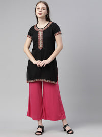 Thumbnail for Souchii Pink Knitted Ethnic Palazzos - Distacart
