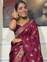 Thumbnail for Kalini Woven Design Zari Banarasi Saree - Distacart