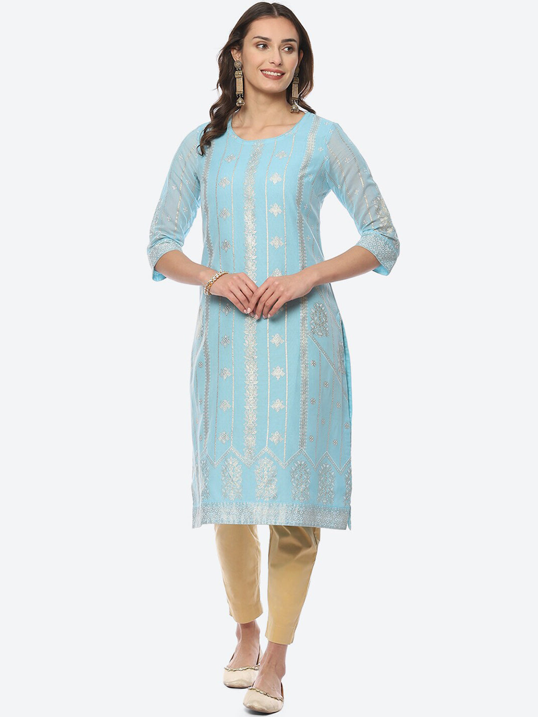 Biba Women Plus Size Ethnic Motifs Printed Kurta - Distacart
