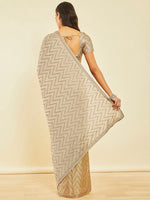 Thumbnail for Soch Beige Embellished Beads and Stones Saree - Distacart