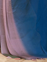 Thumbnail for Saree Mall Blue & Mauve Ombre Dyed Sarees - Distacart