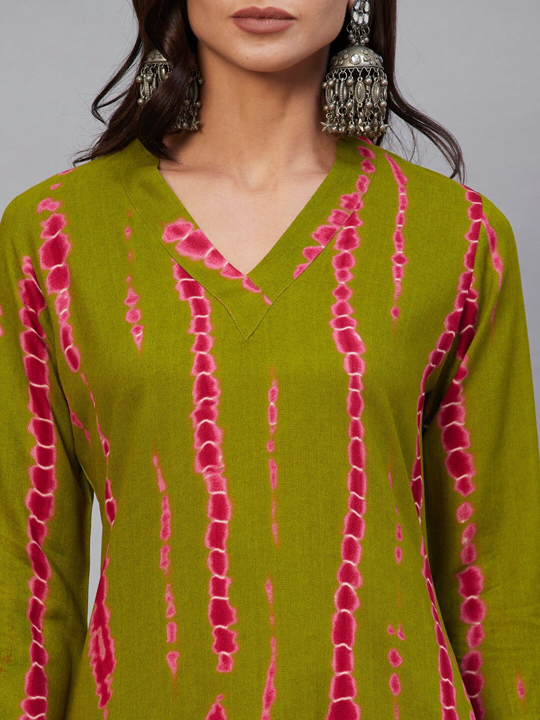 Kalini Printed V Neck Kurta With Trousers & Dupatta - Distacart