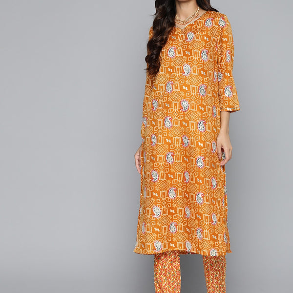 HERE&NOW Floral Printed Regular Kurta with Palazzos - Distacart