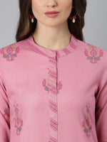 Thumbnail for Khushal K Women Pink Printed Kurta with Palazzos - Distacart