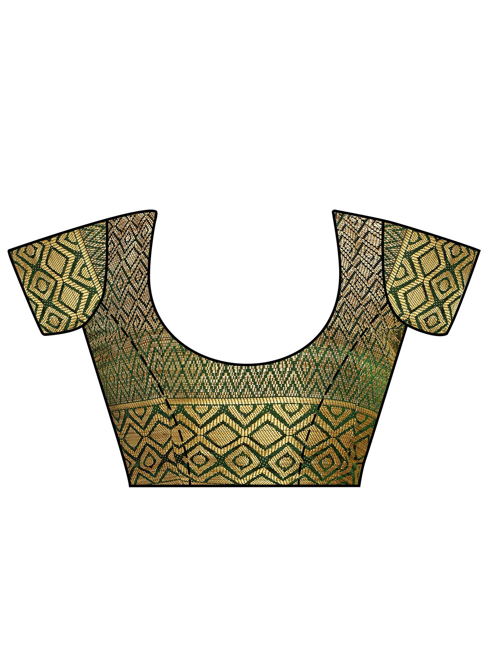 Mimosa Women's Dark Green Kanchipuram Art Silk Saree - Distacart