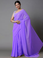 Thumbnail for Mitera Pure Georgette Saree With Embellished Blouse - Distacart