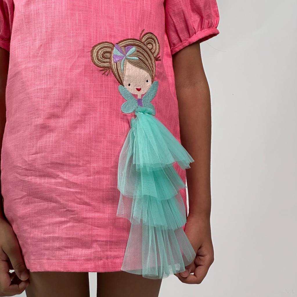 ArthLife Coral Pink Doll A-Line Dress - Distacart