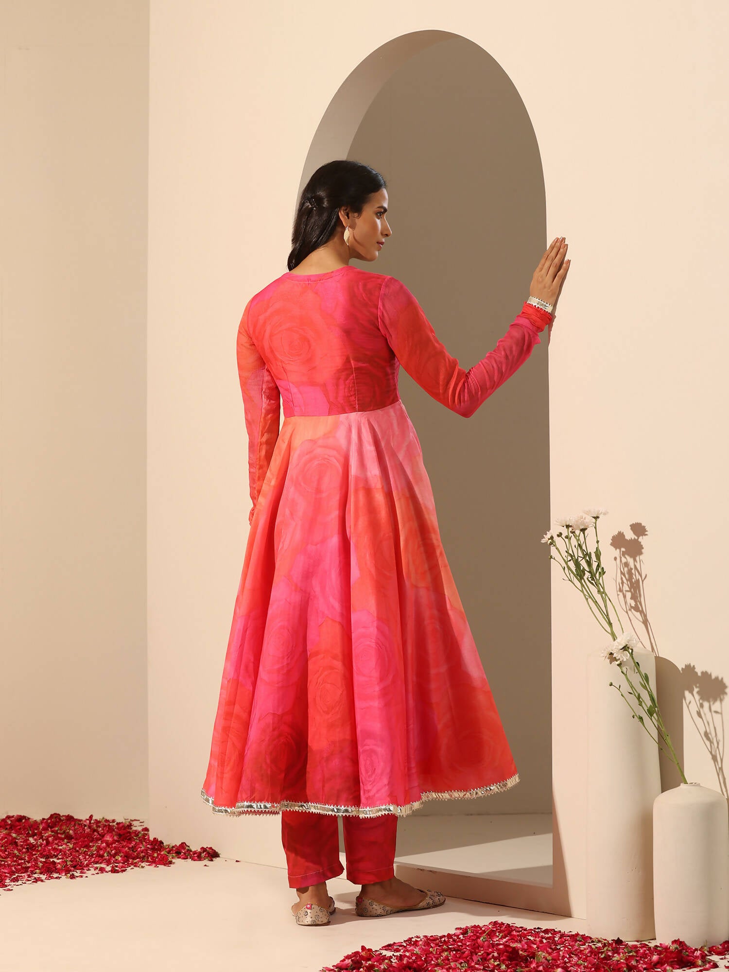 Pomcha Jaipur Pink Gul Bahaar Anarkali Set - Distacart