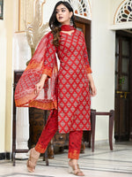 Thumbnail for Kalini Ethnic Motifs Printed Kurta With Trousers & Dupatta - Distacart