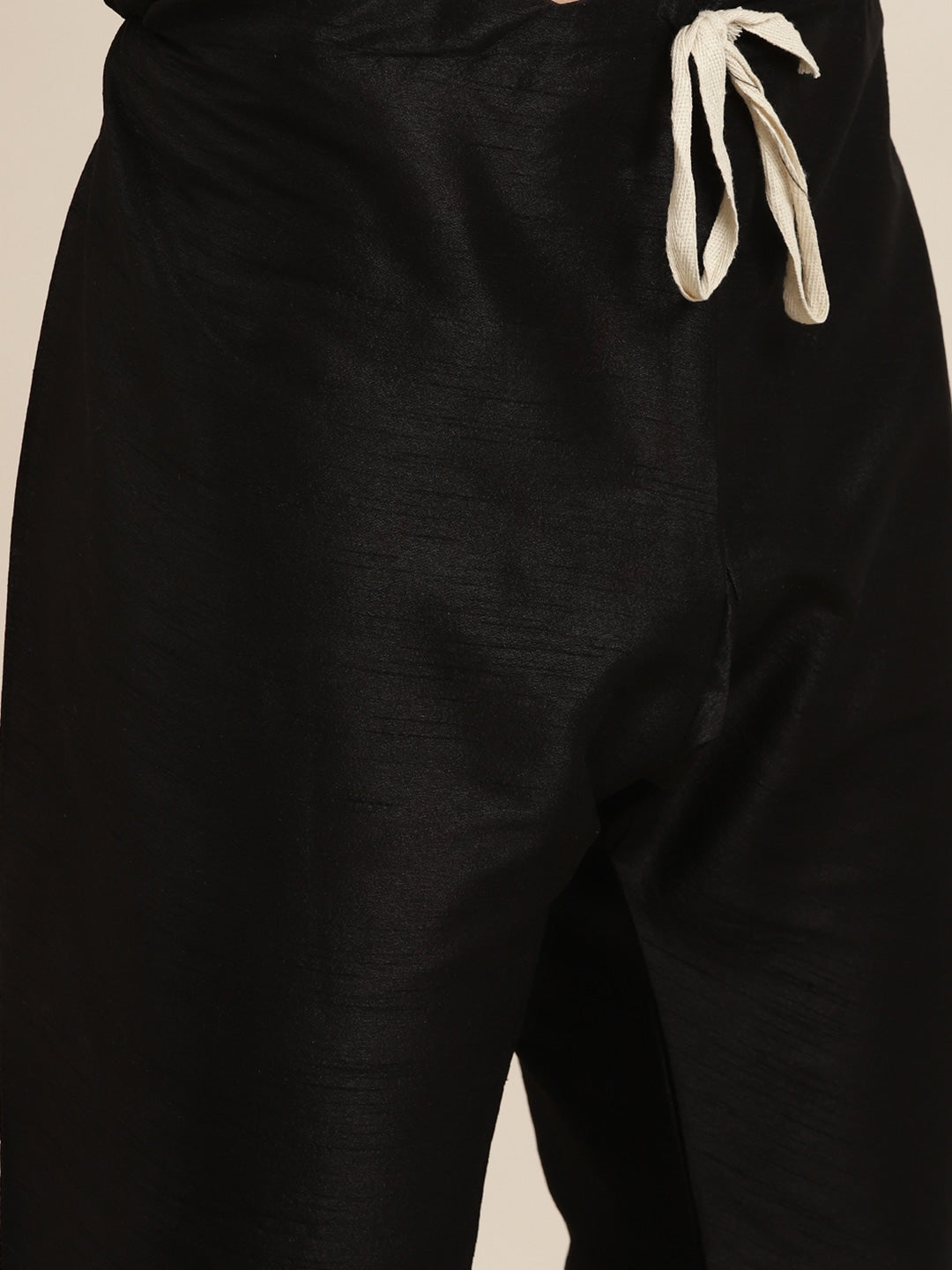 Sojanya Men Black Solid Kurta with Churidar & Nehru Jacket - Distacart