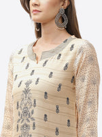 Thumbnail for Biba Women Beige Ethnic Motifs Printed Straight Kurta - Distacart
