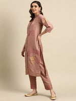 Thumbnail for Sangria Women Floral Printed Regular Kurta With Trousers & With Dupatta - Distacart