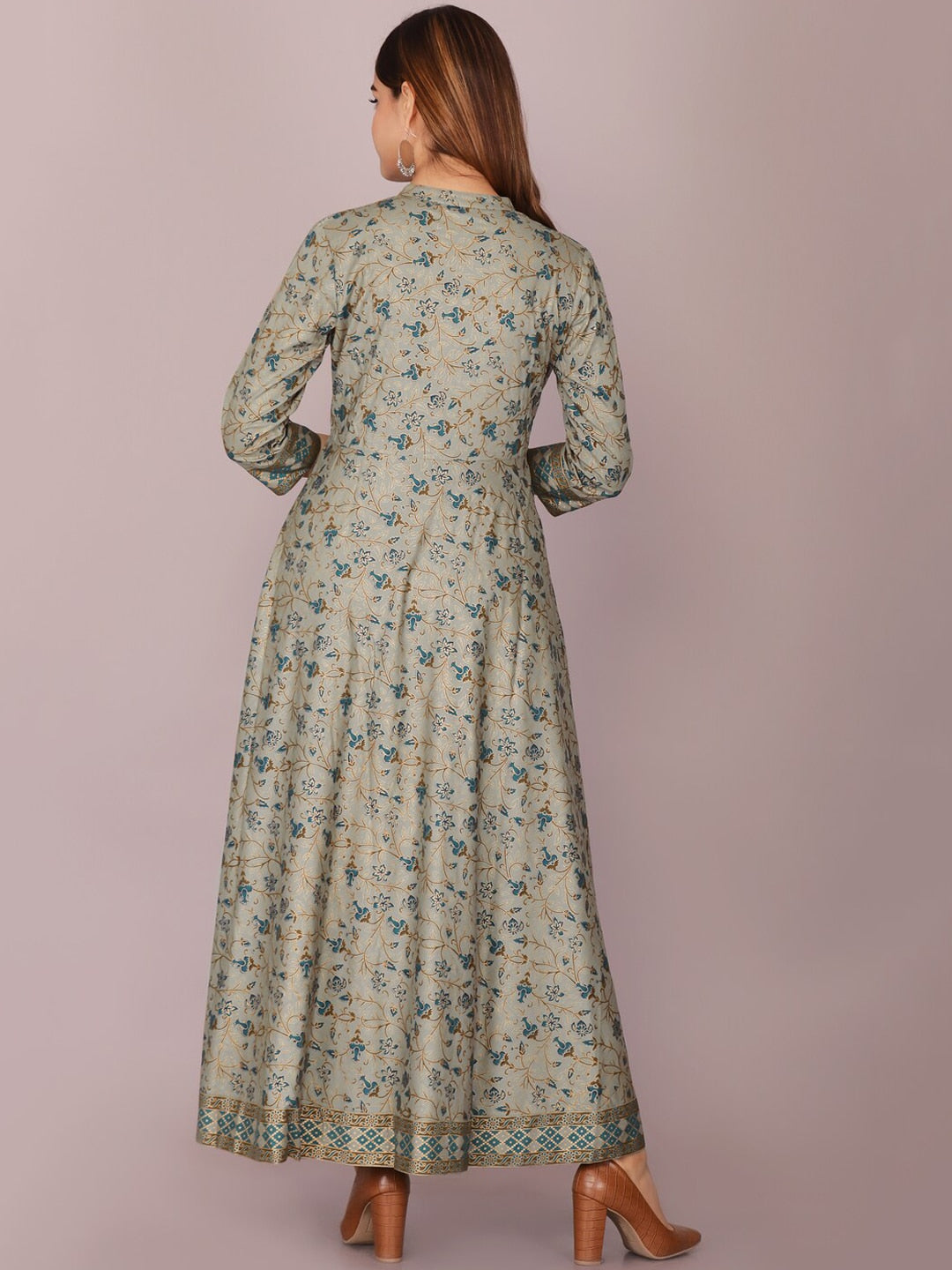 Kalini Women Grey Ethnic Motifs Printed Anarkali Kurta - Distacart