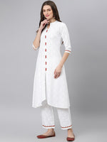 Thumbnail for Khushal K Women White Printed Kurta with Palazzos & With Dupatta - Distacart