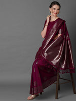 Thumbnail for Mitera Ethnic Motifs Woven Design Zari Banarasi Saree - Distacart
