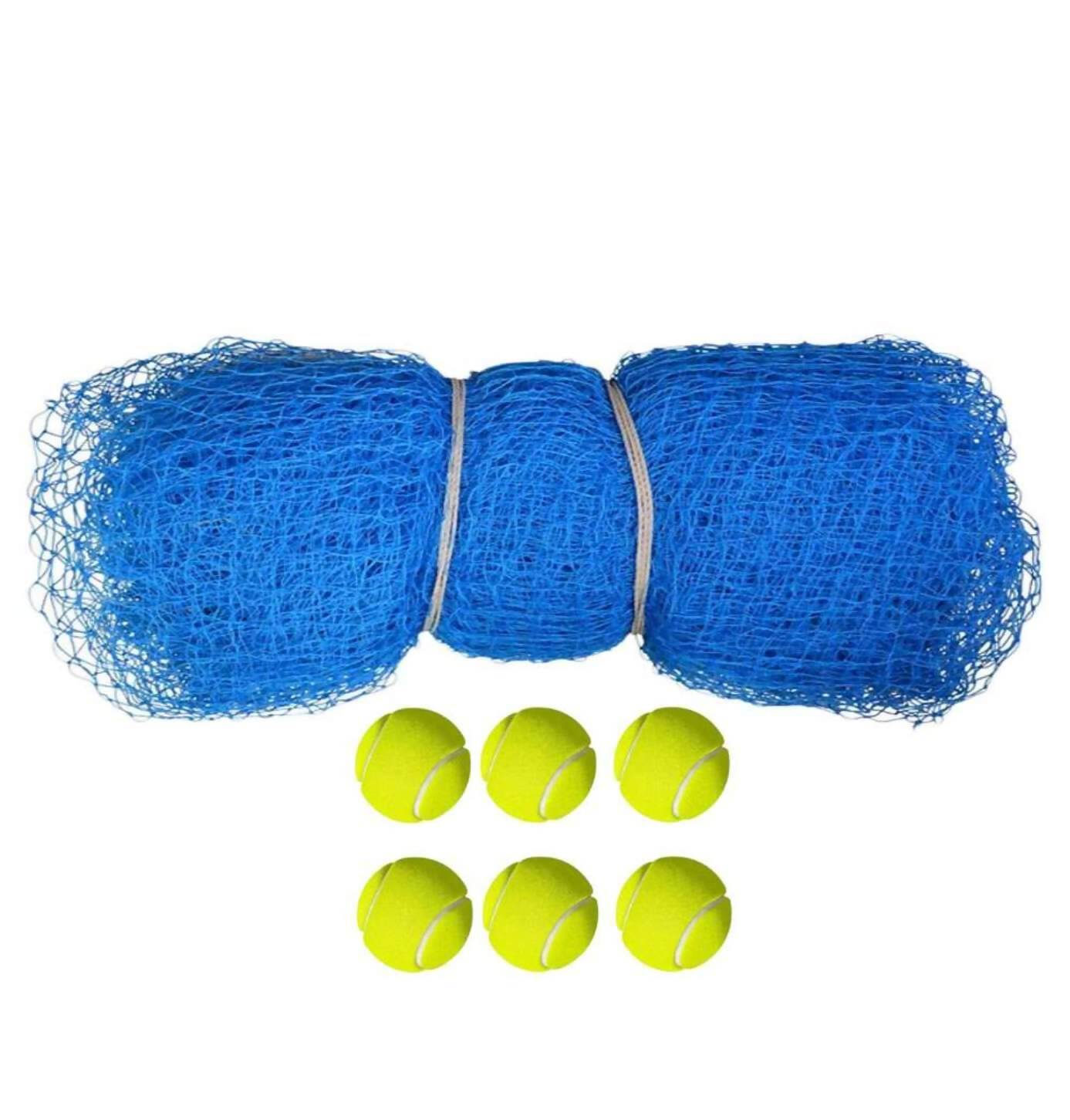 Prozone Sporting Nylon Blue Cricket Net with 6 Tennis Balls - Distacart