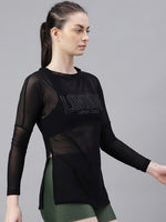 Thumbnail for MKH Typography Printed Long Sleeves Dri-FIT Relaxed Fit Sports T-shirt - Distacart