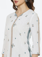Thumbnail for Biba Women White & Blue Printed Pure Cotton Kurta with Trouser - Distacart