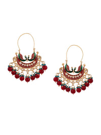 Thumbnail for Shoshaa Women Maroon Contemporary Chandbalis Earrings - Distacart