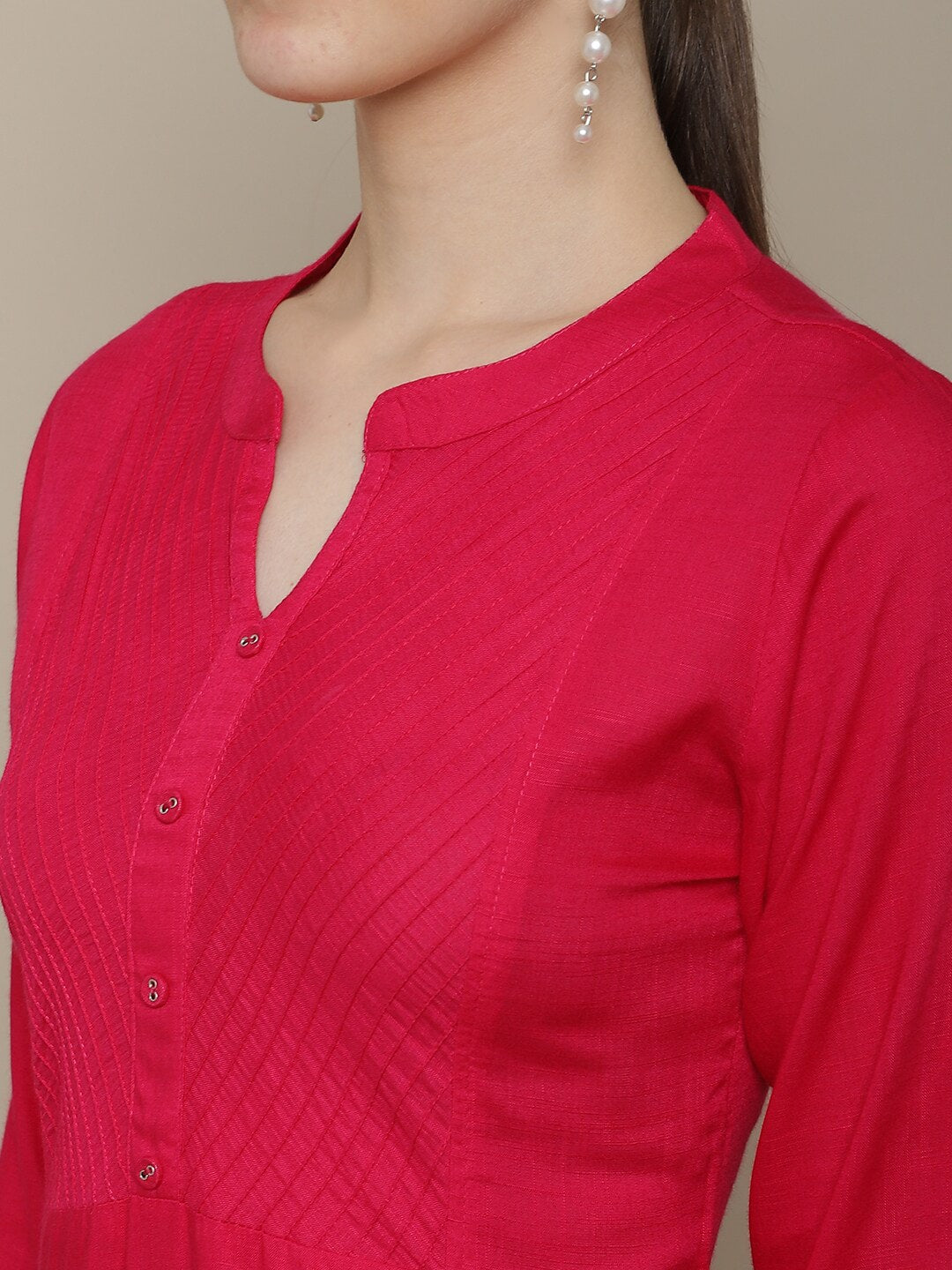 Sangria Women Pink Thread Work Straight Kurta - Distacart