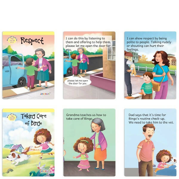 Jolly Kids Good & Happy Living The Social Way Series Books (Set of 8)| Kids Learning Social Reponsibilities in Short Stories Books Ages 3 - 8 Years - Distacart