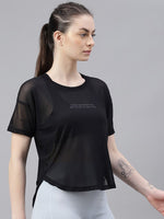 Thumbnail for MKH Relaxed Fit Typography Printed Drop-Shoulder Sleeves Dri-FIT Sheer Training T-shirt - Distacart