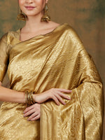 Thumbnail for Sangria Ethnic Motif Woven-Design Banarasi Saree - Distacart