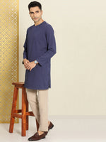 Thumbnail for House of Pataudi Rozana Pure Cotton Angrakha Kurta - Distacart