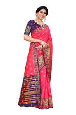 Thumbnail for Vamika Cotton Rich Silk With Jacquard Weaving Pink Saree
