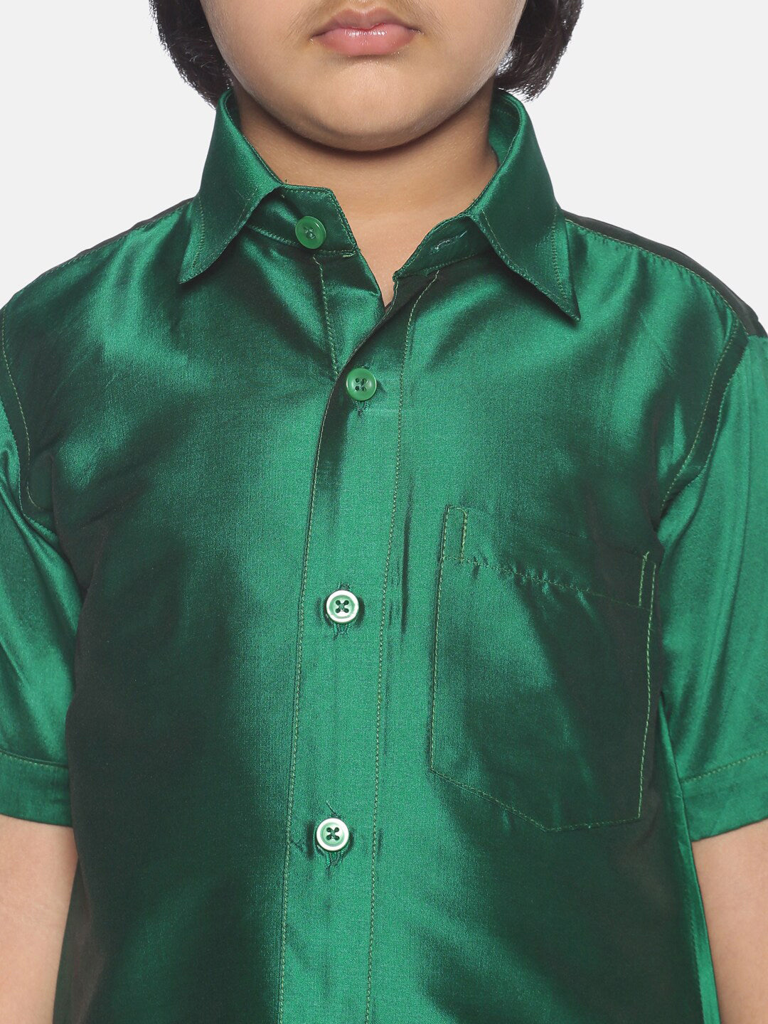 Sethukrishna Boys Green & White Shirt with Dhoti - Distacart