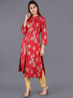 Thumbnail for Kalini Women Red Ethnic Motifs Printed Kurta - Distacart