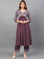 Thumbnail for Kalini Printed Gotta Patti Empire Pure Cotton Kurta with Palazzos & With Dupatta - Distacart