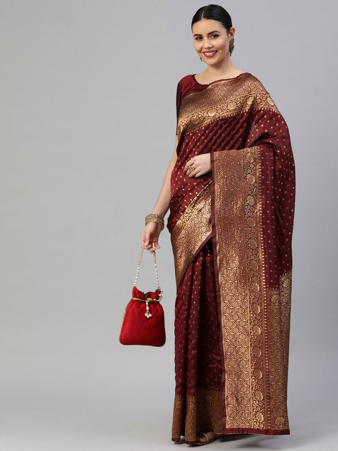 Kalini Ethinic Woven Design Zari Banarasi Saree - Distacart
