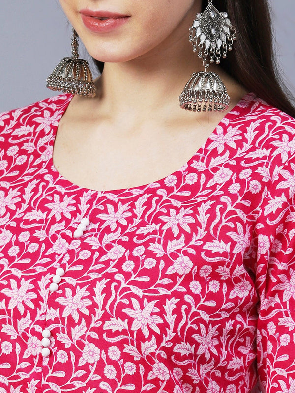 Kalini Floral Printed Kurta with Trousers - Distacart
